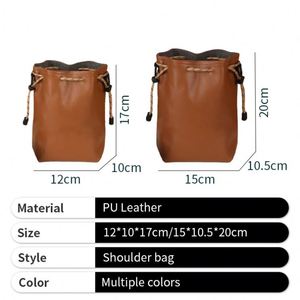 PU Leather Drawstring Pouch Luxury Design Fashion Adjustable Soft Drawstring <b>Camera</b> <b>Bag</b> for <b>Camera</b> - Product Image 4