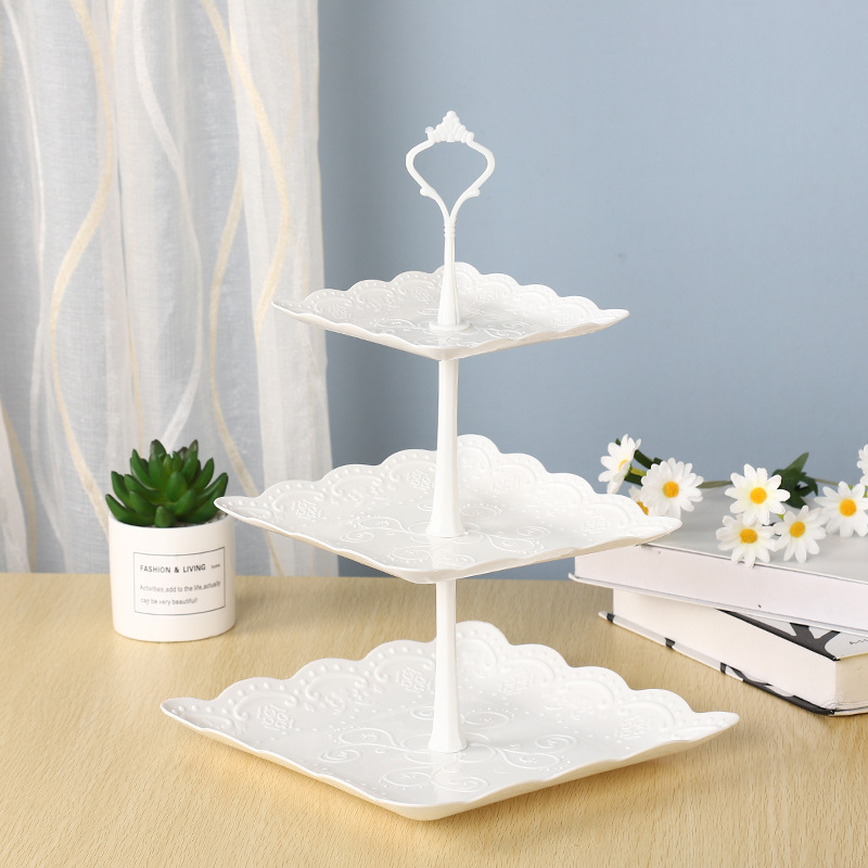 Blanc-forme ronde à 3 niveaux (15 cm/20 cm/26 cm)