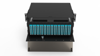 Panel Patch Kabel Serat Optik ODF FRM-4RU-12X-TS-HD 144/288 Port Drawer, Kotak Distribusi Serat Optik yang Dapat Digeser, Kotak Serat Optik LC/SC