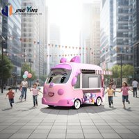 Support mobile sur le thème du thé et des bonbons de camion de dessert de dessin animé coloré