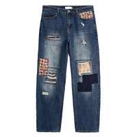 Jean droit vintage pour homme, noir, coupe slim, décontracté, 100 % coton, avec logo personnalisé, délavé et vieilli, été-automne