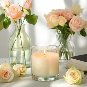 Bocaux à bougies en verre transparent de haute qualité avec fond droit et couvercles en bois, disponibles en 3oz, 4oz, 6oz, 8oz, 10oz, 12oz, 14oz, 15oz, 16oz - Vente en gros - Product Image 3
