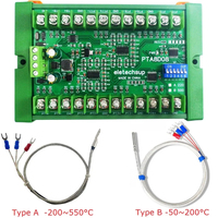 Modul Akuisisi Sensor Suhu PTA8D08 8CH RS485 PT100 RTD RS485 Modbus Rep NTC K Thermocouple 8-30V -40~500 Celcius