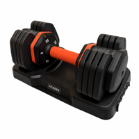 Ensemble d'haltères réglables 25 lb (5-25 lb) avec réglage rapide par cadran, poignée recouverte de TPE, en acier au carbone pour la maison et la salle de sport, vente en gros