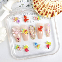 Accessoires de décoration artisanaux en vrac de style japonais et coréen, breloques 3D en résine colorées en forme de poisson Koi à coller sur les ongles