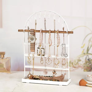 <span class=keywords><strong>Tige</strong></span> de <span class=keywords><strong>montre</strong></span> avec <span class=keywords><strong>bracelet</strong></span> Présentoir à bijoux multicouche avec collier Crochet Boucles d'oreilles Porte-clou Anneau Plateau - Product Image 2