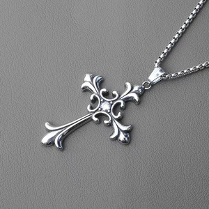 Collana Vintage Gotica Retrò con Ciondolo a Croce in Lega e Diamante con Catena in Acciaio al Titanio per Uomo e Donna Stile Hip Hop - Product Image 6