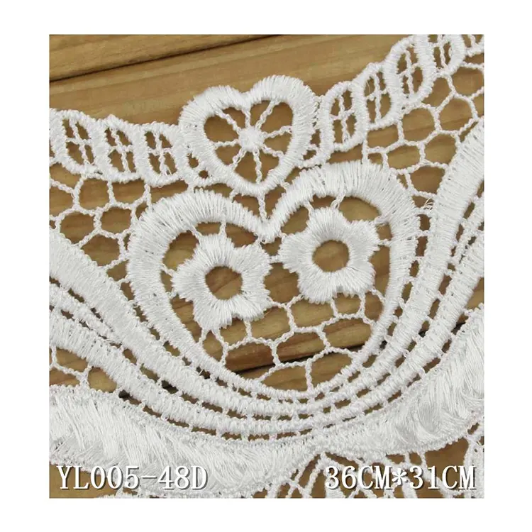 12.2" wide white vintage polyester neck lace collar for garment