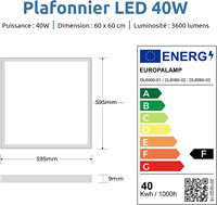 Panneau d'éclairage LED en gros d'usine, plafonnier LED, éclairage LED dimmable, montage en surface, intérieur, 30x120 60x60 IP44, éclairage LED intelligent