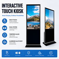 Kios Digital Signage 43 Inci, Layar Sentuh Vertikal LCD 4K UHD untuk Iklan di Pusat Perbelanjaan