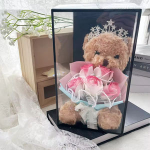 Oso de Peluche de San Valentín, Regalo de San Valentín, Ramo de Flores, Jabón de Rosas, Caja de PVC, Regalo del Día de San Valentín, Regalo del Día de la Madre, Regalo de Cumpleaños - Product Image 4