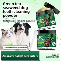 Poudre dentifrice pour animaux de compagnie la plus vendue, chats chiens menthe probiotiques extrait de thé vert élimine les taches haleine fraîche absorption rapide et sûre