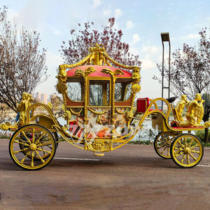 Royal Luxury Electric Sightseeing Buggies Golden Horse Carriage Cart Royal Wedding Horse Carriage para la venta EE. UU. - Product Image 6