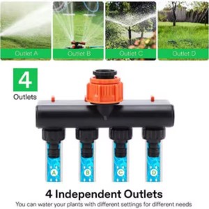 ตัวแยกสายยางรดน้ำ 4 ทาง ตัวแยกก๊อกน้ำ ตัวเชื่อมต่อสายยาง ตัวแยกก๊อกน้ำแบบ 4 ทางพร้อมสวิตช์แยกอิสระสำหรับรดน้ำสวนในบ้าน - Product Image 6