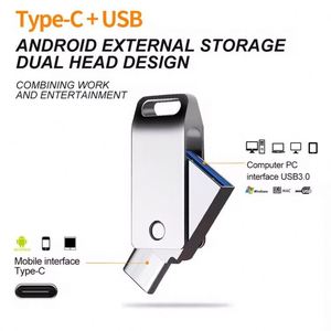 Unidad Flash USB 2 en 1 de Alta Velocidad 3.0/2.0 y Micro USB con Carcasa Metálica, Logotipo Personalizado, Capacidad de hasta 1 TB - Product Image 3