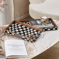 Plateau de service de luxe moderne pour la décoration intérieure Gomme noire et blanche pour la décoration de la table du salon Plats et assiettes
