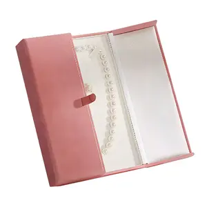 Double-Sided Velvet Pearl Necklace Box Jewelry Display Case For Necklace Ring Set Packaging Printing Product