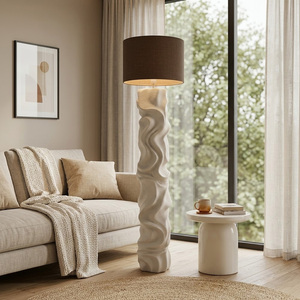 Sculptural Wavy Floor Lamp, Minimalist Resin <b>Standing</b> Lamp, Wabi Sabi Decorative Floor Light for Living Room Hotel Villa - Product Image 3