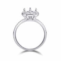 Bague de mariage de luxe en diamant synthétique cultivé en laboratoire certifié IGI, sertie d'un grappe de perles lâches du Henan et de diamants taille brillant entourant