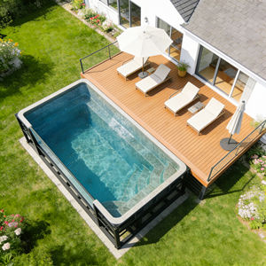 Piscina exterior con estructura de fibra de vidrio y ventana acrílica transparente para patio trasero, apartamento, villa. - Product Image 3