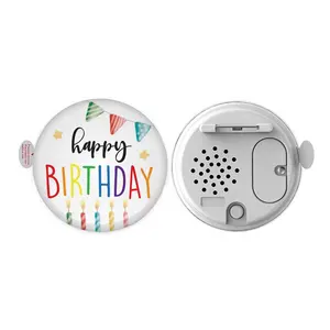 Factory Custom Voice Record Talking Happy Birthday Pin for Happy Birthday Gifts Badge Musical Birthday Button Pinback Buttons