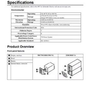 <span class=keywords><strong>APC</strong></span> Schneider SMT1500I-CH Onduleur Tour 1500VA/<span class=keywords><strong>1000W</strong></span> Interactif en Ligne Onde Sinusoïdale Pure 230V - Product Image 5