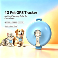 Traceur GPS intelligent pour animaux de compagnie, étanche, anti-perte, avec pendentif rond, localisation en temps réel, dispositif de suivi, étiquette de collier