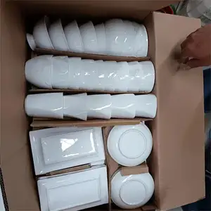 价格便宜白色陶瓷库存餐具盘子晚餐餐具瓷器餐具碗厂家直销纸箱