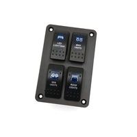 Panel de Interruptores Basculantes de 4 Canales, 5 Pines, Encendido/Apagado, Aluminio, 12V 24V, Interruptores Precableados para Automóviles, Barcos, Vehículos Recreativos, Camiones