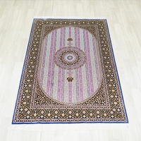 Tapis en soie faits main YILONG 122x183cm, style persan classique floral, lavables, antidérapants, pour mosquée