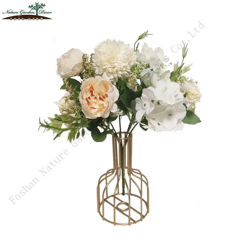 INS Style Flowers Bouquets Bunches Living Room Decoration White Silk Flowers Artificial