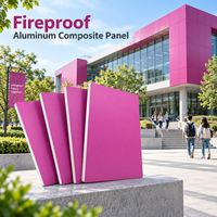 Panneau composite en aluminium ignifuge, taille personnalisée, couleur argent métallique, panneau ACM pour revêtement de hall d'ascenseur