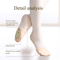 Zapatillas de gimnasia rítmica de media suela con tira elástica para ballet y giros, al por mayor, en stock en la UE y EE. UU.