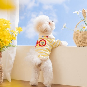 Ropa <span class=keywords><strong>de</strong></span> Algodón para Perros al por Mayor con Rayas y Ojos Grandes, Camiseta <span class=keywords><strong>de</strong></span> Estilo <span class=keywords><strong>de</strong></span> Dibujos Animados para Perros, Primavera/Verano - Product Image 2