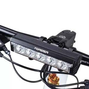 Phare avant de vélo Forever, 5 LED, haute luminosité, chargement USB-C, étanche IPX4, corps en aluminium, batterie 4800mAh - Product Image 2
