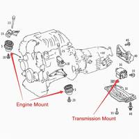 Mercedes W220 W211 W210 W203 Motor-Getriebe-Halterungssatz OEM 2202402517-Hydraulisch Lemforder ZF-Komplettes 3-Teiliges Set Neu