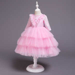 Vestido de Fiesta Formal de Princesa con Perlas y Encaje para Niñas, Vestido de Tul con Falda de Varias Capas para Niñas, Vestido de Fiesta Infantil - Product Image 5