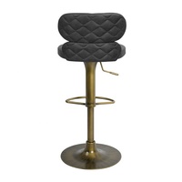 [En stock] Tabouret de bar pivotant réglable en cuir moderne, chaise de salle à manger à pieds hauts pour îlot de cuisine, noir