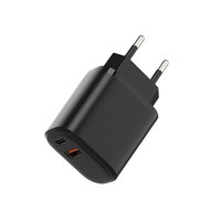 Miccell Portable 20W GaN PD Pengisi Daya Cepat Dual C USB-C Adaptor Dinding Kabel Retractable Ramah Lingkungan Lipat Elektrik