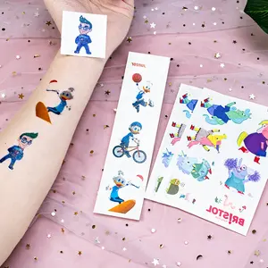 OEM Custom Body Glue Cartoon Weihnachts gesicht Temporäres Set Aufkleber Glitter Tattoo für Kinder