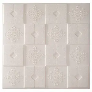 מדבקות קיר קיר לבנים ורוד לבן PE 3D לוחות קיר לבנים קצף טפט לבנים לקישוט הבית