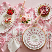 Assiettes en céramique roses peintes à la main avec motif palmier, ensemble de vaisselle pour mariage à la plage, dîner à la maison, décoration de table de fête