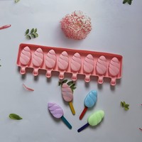Moule à glace en silicone écologique à 8 cavités, forme de gouttelette, pour sucettes glacées, dessert, fabrication de gâteaux DIY