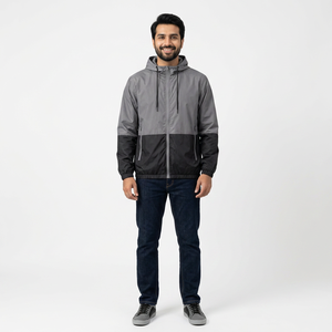 <b>Man</b> Jackets Lightweight Windbreaker Jackets Outdoor Hooded Pocket <b>Raincoat</b> Jacket Breathable Quick Dry - Product Image 1