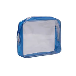 Trousse de maquillage en PVC écologique de haute qualité avec fermeture à glissière sac de tuyauterie en PVC environnemental pour l'emballage de produits cosmétiques