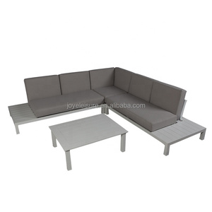 Leisure Frame Slat Modern <b>L</b> <b>Shape</b> Soft Cushions Customized Colors Garden Furniture Set Corner Lounge <b>Sofas</b> - Product Image 2