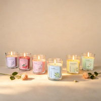 Bougie parfumée d'aromathérapie de haute qualité, faite à la main, à base de cire de soja végétale, dans des coupelles en verre coloré, pour Thanksgiving, ambiance romantique à la maison