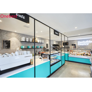 Mueble de <span class=keywords><strong>Bar</strong></span> Personalizado Moderno para Cafetería, Pastelería o Hotel, Diseño Creativo en Azul Claro - Product Image 1