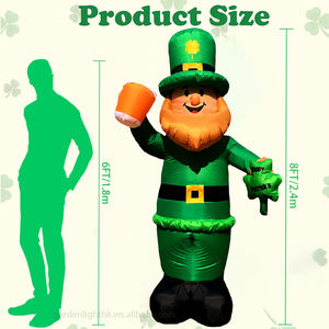 Decoración Inflable Gigante de 8 Pies con LED, Resistente al Agua IP44, para el Día de San Patricio, con Diseño de Leprechaun, Cerveza y Trébol, para Jardín, Fiesta Irlandesa - Product Image 2