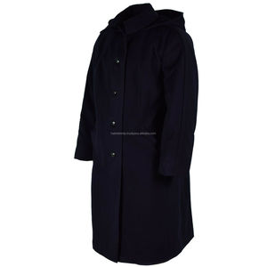 เสื้อโค้ทขนสัตว์สีฟ้าสวีเดนสำหรับผู้หญิง,เสื้อคลุมใหญ่มีฮู้ด - Product Image 2